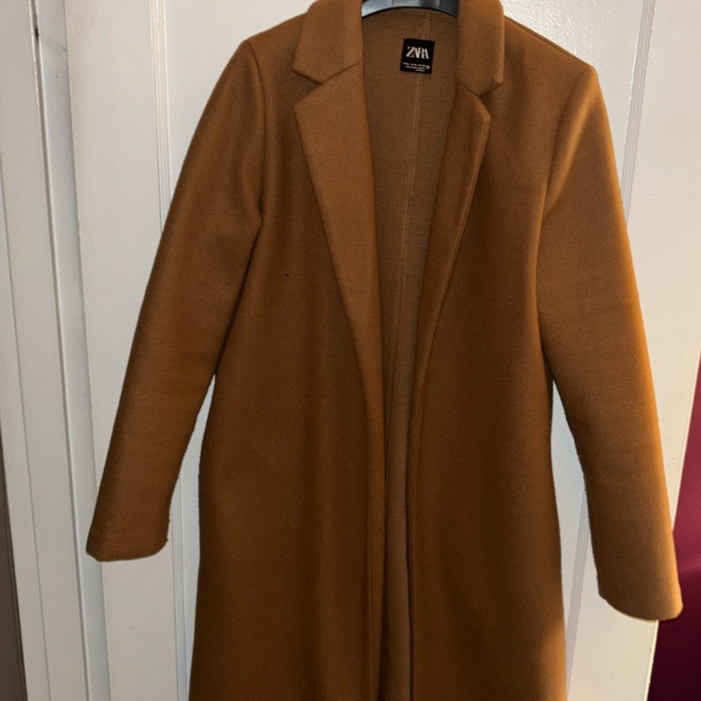 Zara camel coat with lapel